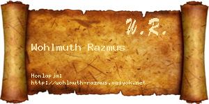 Wohlmuth Razmus névjegykártya